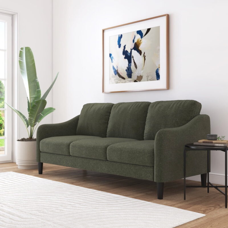 Mainstays Westley Swoop Arm 74" Sofa, Moss Green