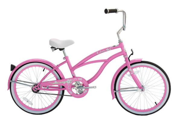 Micargi JETTA 20' Beach Cruiser Coaster Brake Single Speed Stainless Steel Spokes One Piece Crank Alloy Pink Rims 36H Color: pink