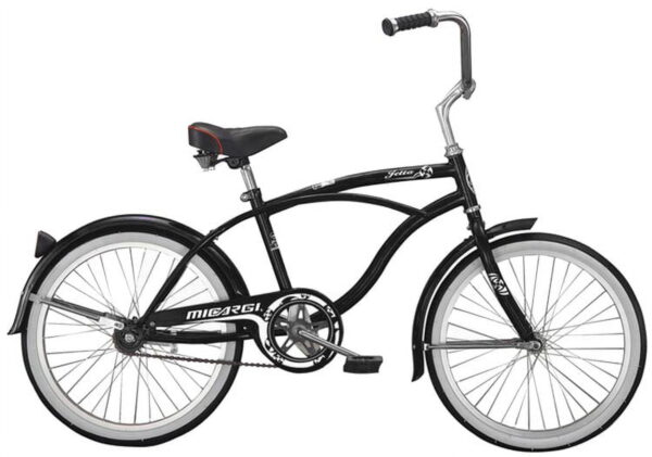 Micargi JETTA 20' Beach Cruiser Coaster Brake Single Speed Stainless Steel Spokes One Piece Crank Alloy Rims 36H Color: BLACK