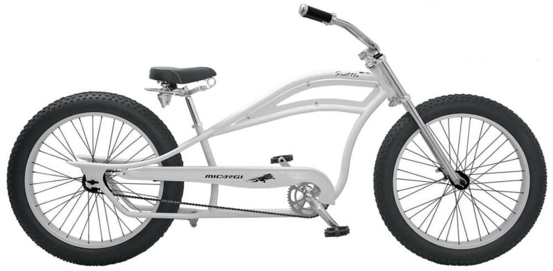 Micargi SEATTLE 26" Unisex Stretch Fat Tire Cruiser-White