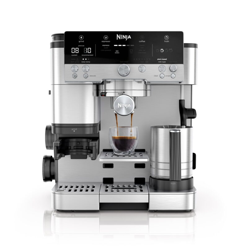Ninja Luxe Cafe Premier Series, Espresso Machine and Drip Coffee Maker with integrated Coffee Grinder and Milk Frother, Stainless Steel, ES601
