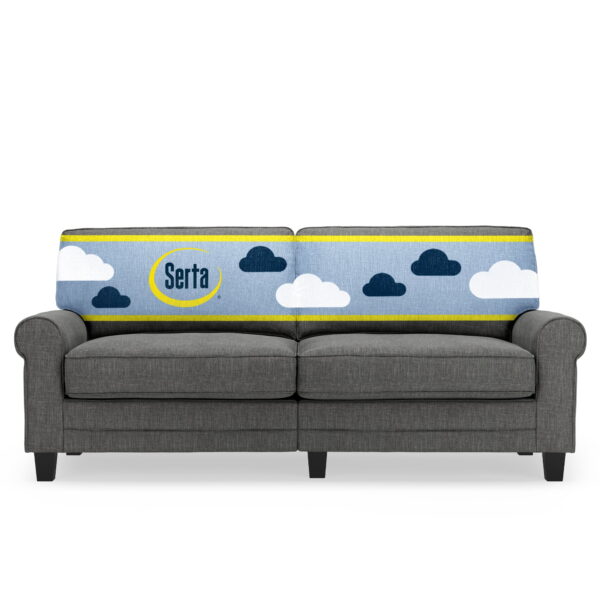 Serta Copenhagen 78" Rolled Arm Sofa with Removable Covers Gray