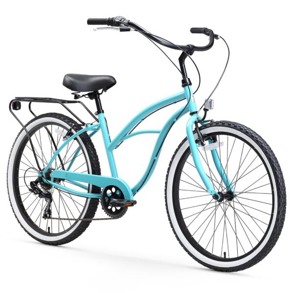 Sixthreezero Around The Block Women's 7-Speed Beach Cruiser Bicycle, 26" Wheels, Teal