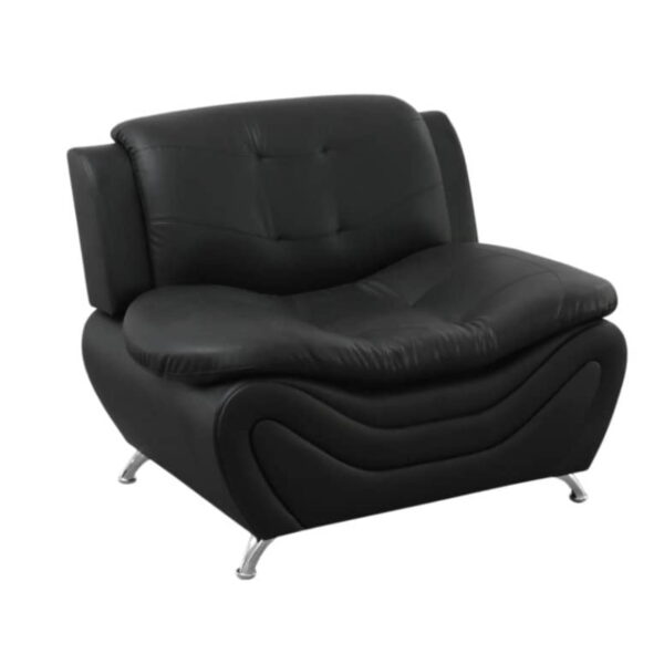 Trumanpick Leather Single Sofa Chair, Modern Comfy Sofa Couch for Living Room, Black