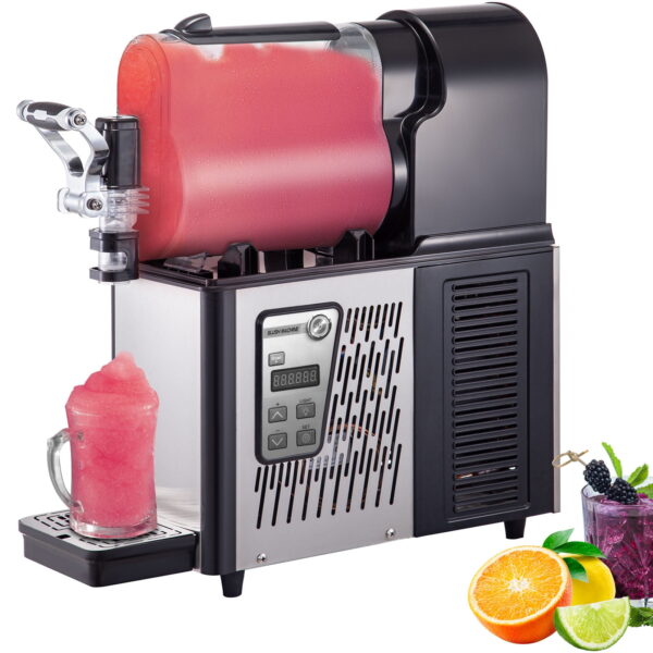 BENTISM Commercial Slushy Machine,3L Margarita Machine, Single Bowl Stainless Steel Frozen Drink Slush Machine,Black