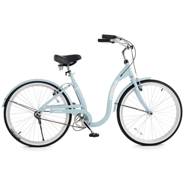 VIRIBUS Beach Cruiser Bike 24" City Commute Bike with Single Speed Dusty Blue
