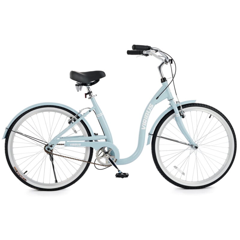 VIRIBUS Beach Cruiser Bike 24" City Commute Bike with Single Speed Dusty Blue