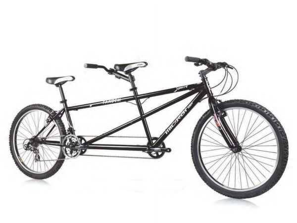 Wonder Wheels 26 In. Tandem Shimano 21 Speed Bicycle, Bike, Steel Frame Alloy Rims 36 H - Black
