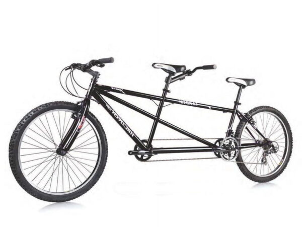 Wonder Wheels 26 In. Tandem Shimano 21 Speed Bicycle, Bike, Steel Frame Alloy Rims 36 H - Black