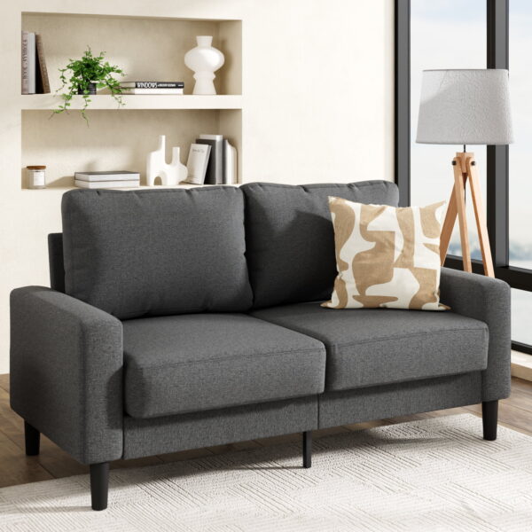 Zinus 62" Harmony Indoor Sofa for Small Space Living Room, Dark Gray