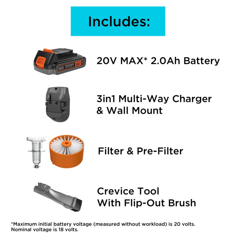BLACK+DECKER POWERSERIES Extreme Cordless Stick Vacuum Cleaner, BSV2020G - Image 3
