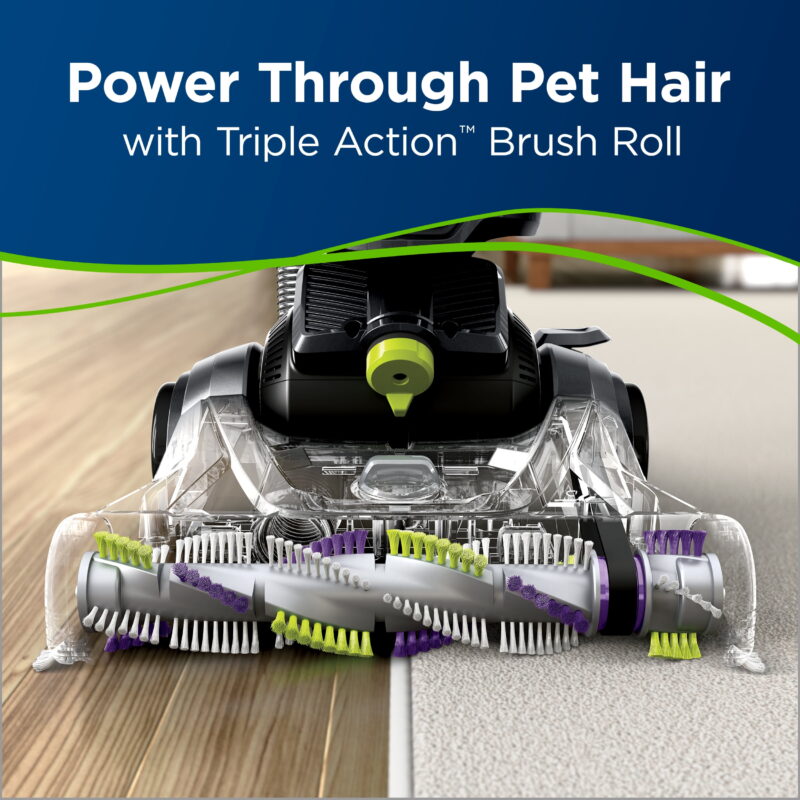 BISSELL Upright Vacuum, Power Lifter Pet Rewind, Pet Friendly, Bagless, Cord Rewind, Swivel Steering, Pet Hair Eraser Tool, Pet Crevice Tool, and Pet Turbo Eraser Tool, 2259, Purple & Green - Image 6