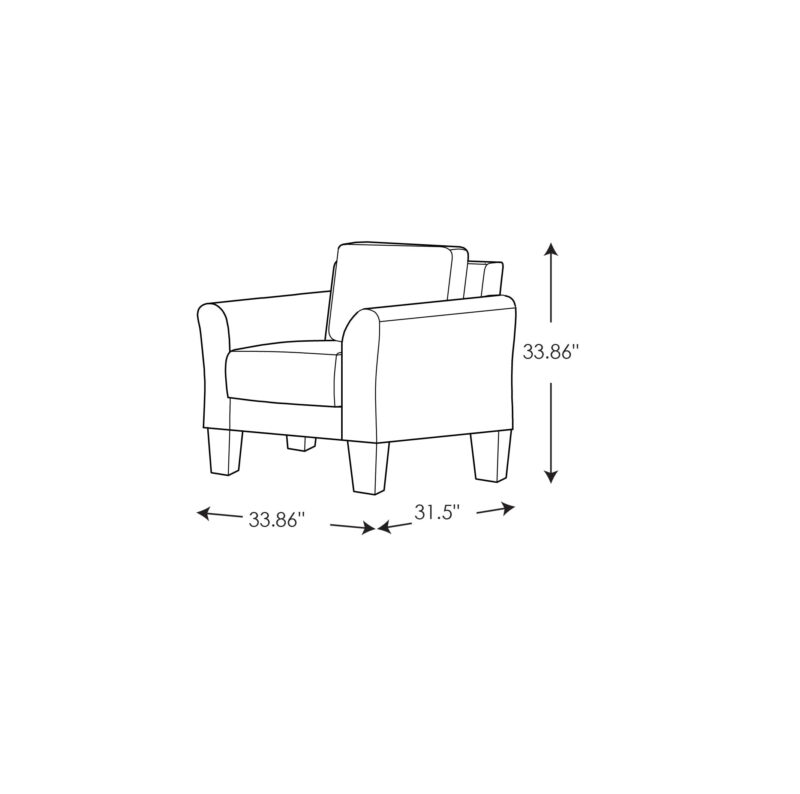 Lifestyle Solutions Alexa Club Chair, Gray Fabric - Image 5