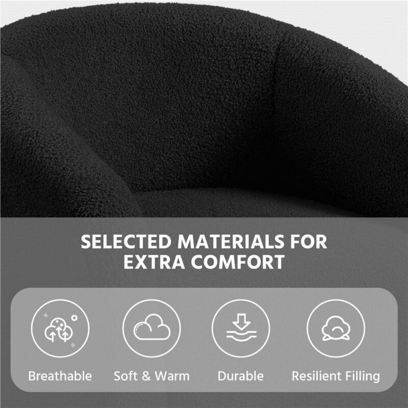 Renwick Set of 2 Boucle Upholstered Club Chair, Black - Image 6
