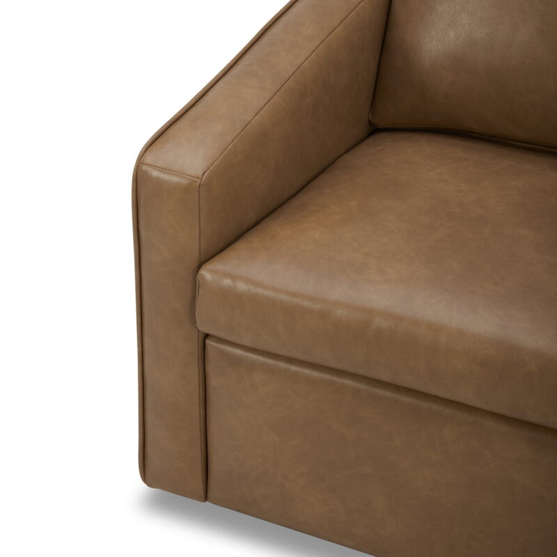 Better Homes & Gardens Steele Swivel Accent Chair, Camel Faux Leather - Image 4