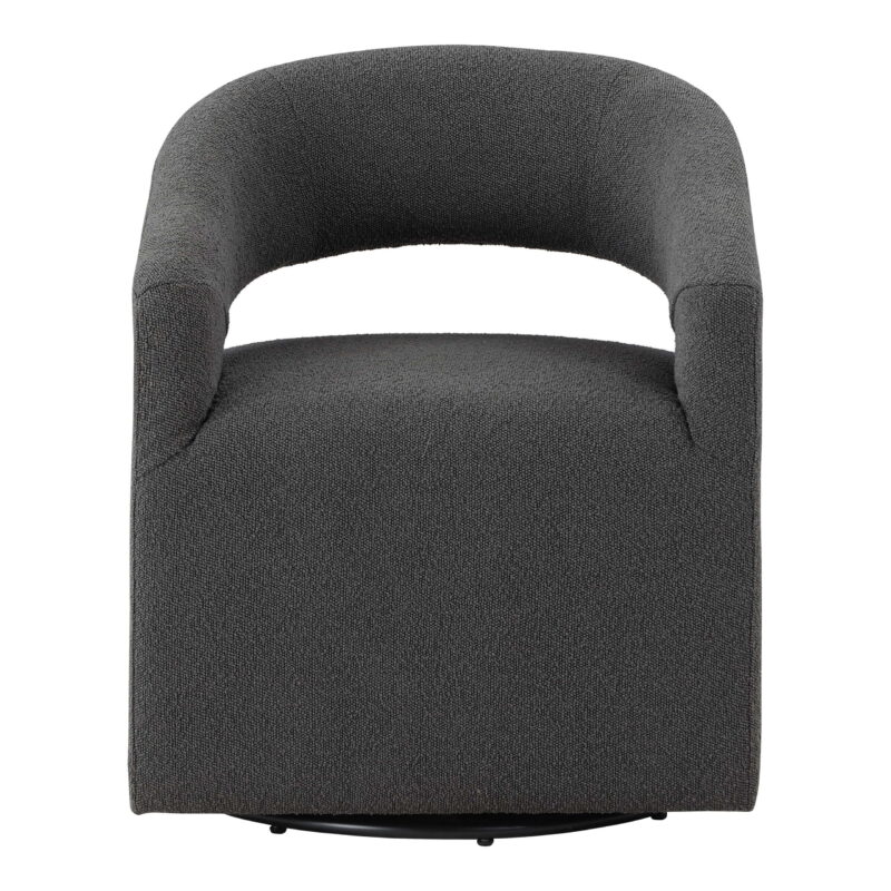 Furniture of America Cape Upholstered Indoor Boucle Fabric Swivel Armchairs & Accent Chairs, Gray - Image 5