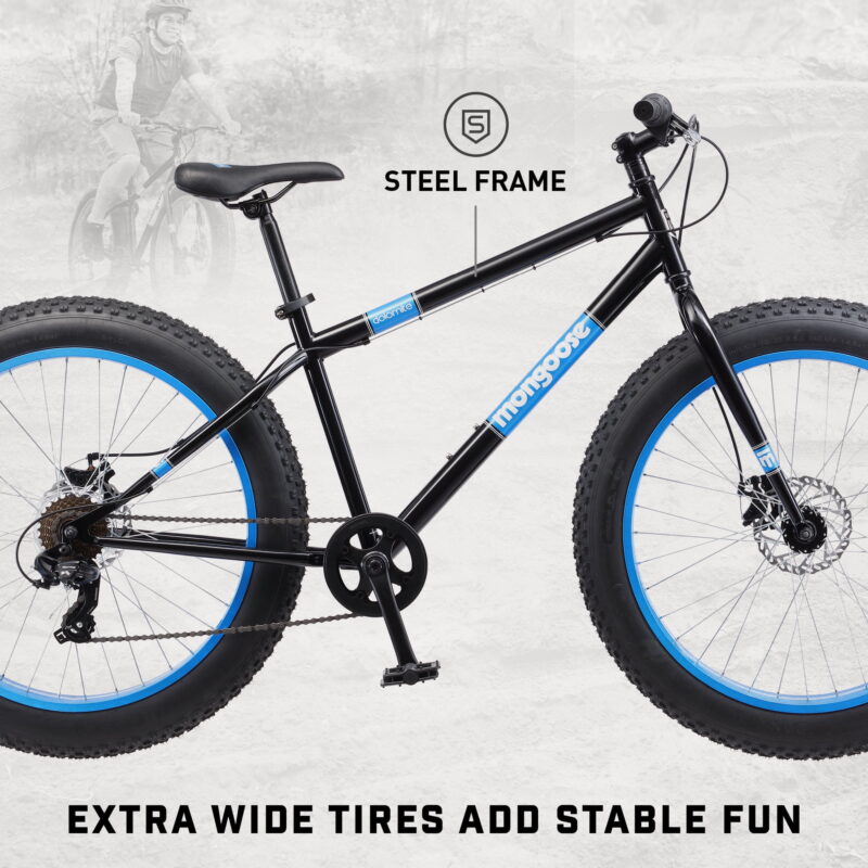 26" Mongoose Dolomite Mens Fat Tire Bike, 7 Speeds, Adults Age 13+, Black - Image 7
