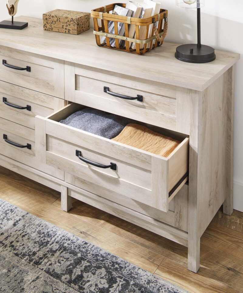 Better Homes & Gardens Modern Farmhouse 6-Drawer Dresser, Rustic White Finish - Image 2