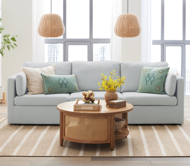 Better Homes & Gardens Modular Sectional Sofa with Storage Ottoman, Grey - Image 3