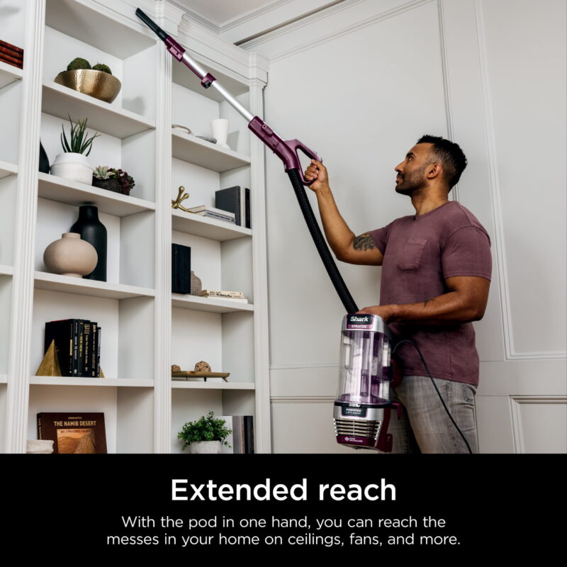 Shark Upright Vacuum, Stratos, Pet Friendly, Bagless, Ultra Powerful Suction, Hard Floor and Carpet, DuoClean PowerFins HairPro, Self-Cleaning Brushroll, Odor Neutralizer Technology, AZ3000, Burgandy - Image 4