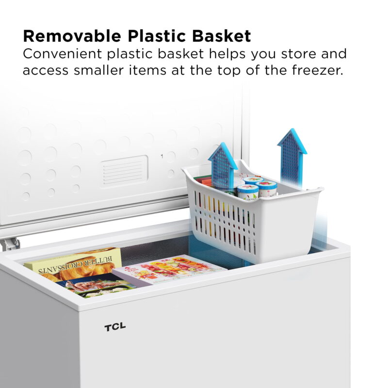 TCL 5.0 Cu. Ft. Chest Freezer, White, Garage Ready, CF053W - Image 4