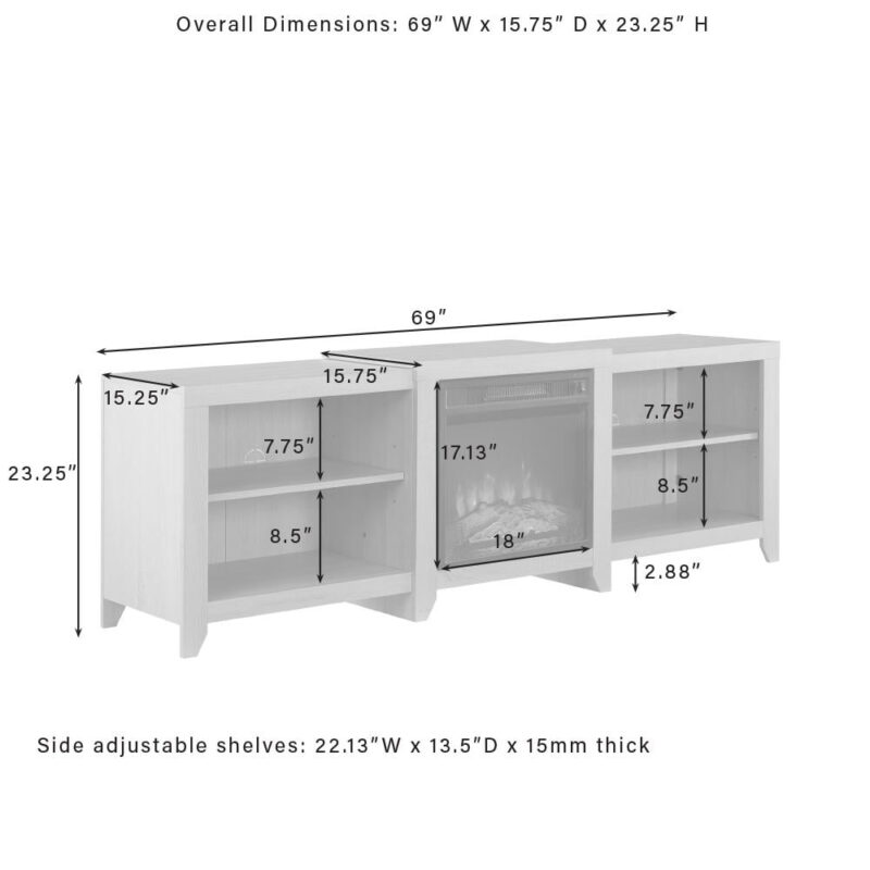 Crosley Furniture Ronin Wood TV stand for TVs up to 75" in Dark Walnut - Image 5