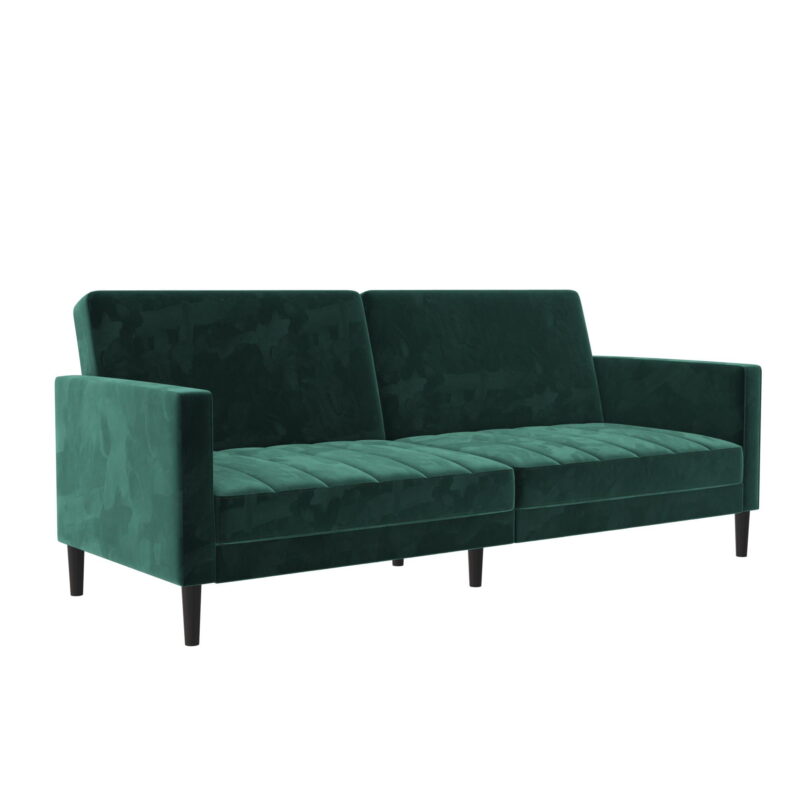 DHP Farnsworth Futon, Green Velvet - Image 2