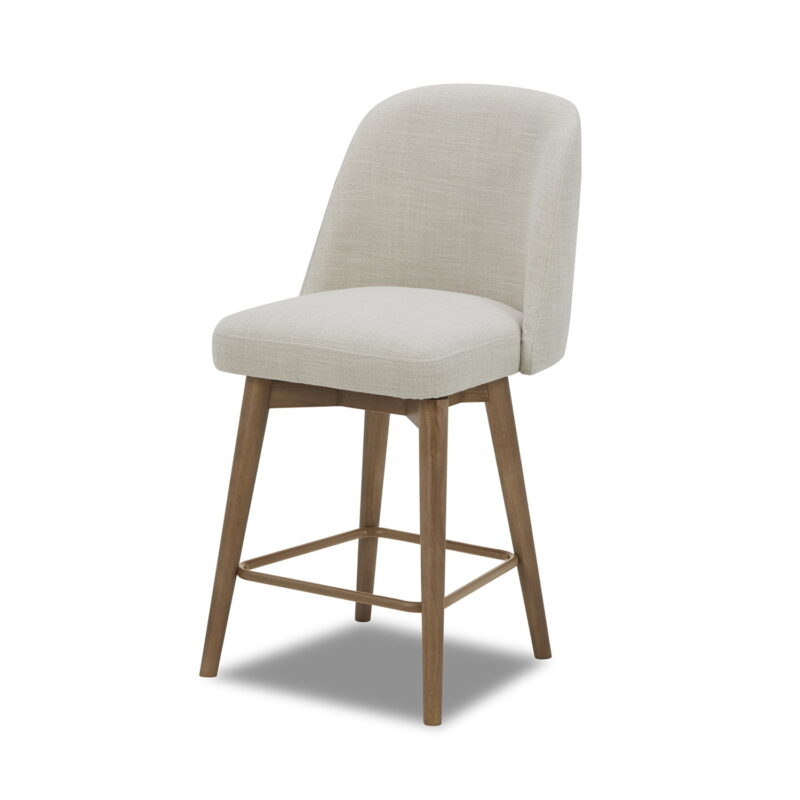 Better Homes & Gardens Springwood Swivel Barstool, Set of 2, Light Honey Finish - Image 5
