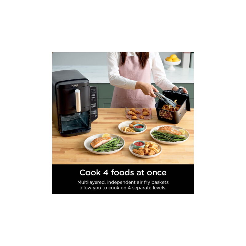 Ninja DoubleStack 8 Qt, 4-in-1, 2-Basket Air Fryer, Space Saving Design - Image 4