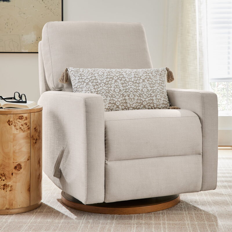 Better Homes & Gardens Modern Farmhouse Glider Recliner, Cream Linen - Image 5