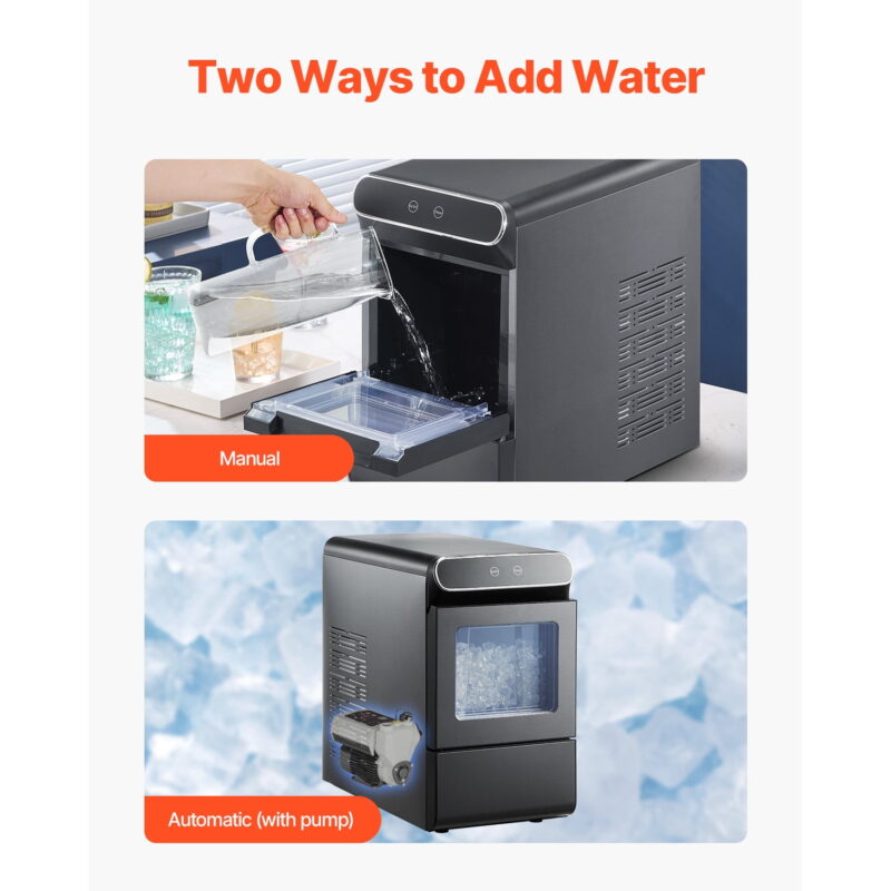 KFFKFF Nugget Ice Maker Countertop Portable Countertop Ice Maker 37lbs/24H Self-Cleaning with Ice Scoop & Drip Tray - Image 7