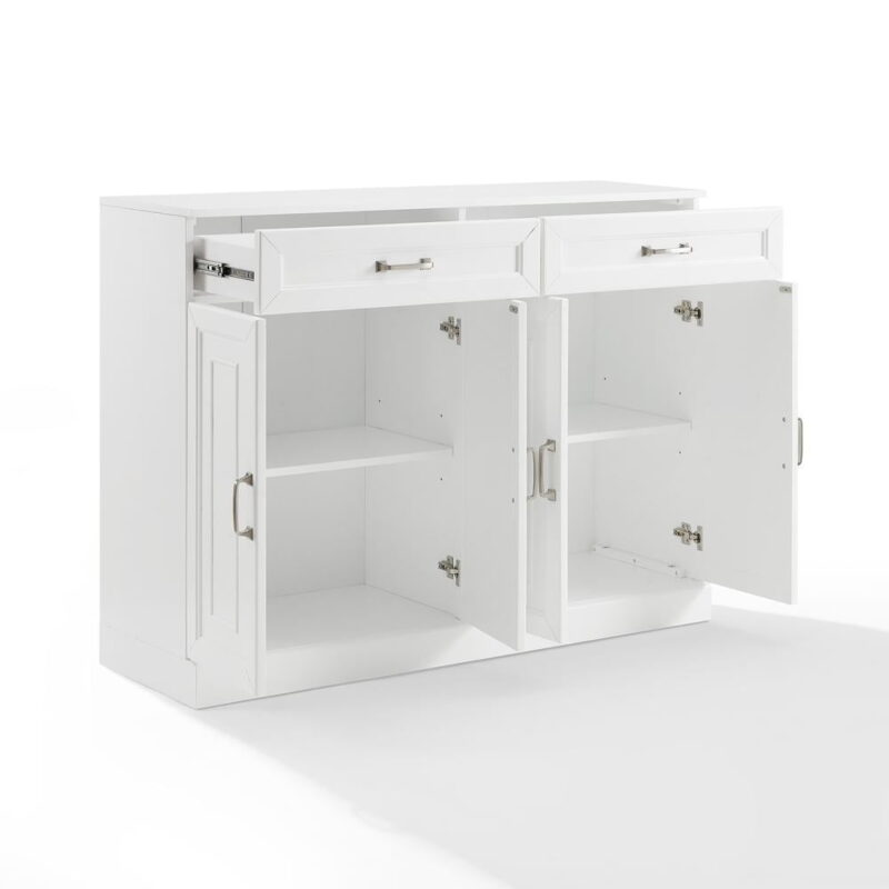 Crosley Furniture Stanton Traditional MDF Wood Sideboard in White - Image 7
