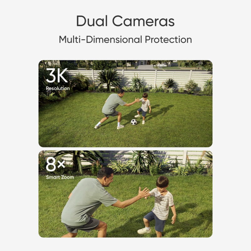 eufy Floodlight 3K Camera E340 Wired Dual Camera, 360° Pan & Tilt, Wi-Fi 6, No Monthly Fee - Image 3