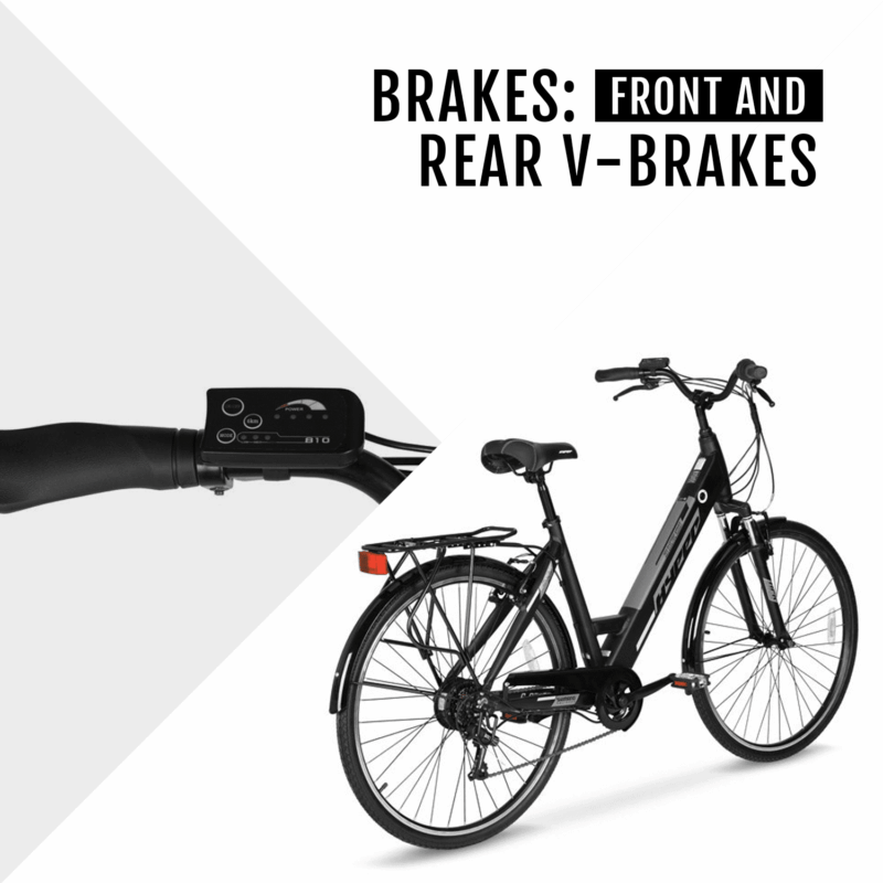 700c Hyper Bicycles Class 2 E-Ride 36V Electric Commuter E-Bike for Adults, 350W Motor, Black - Image 6