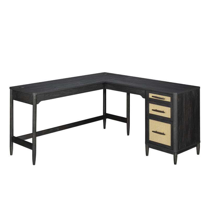 Better Homes & Gardens Springwood L-Shape Desk, Charcoal Finish - Image 5