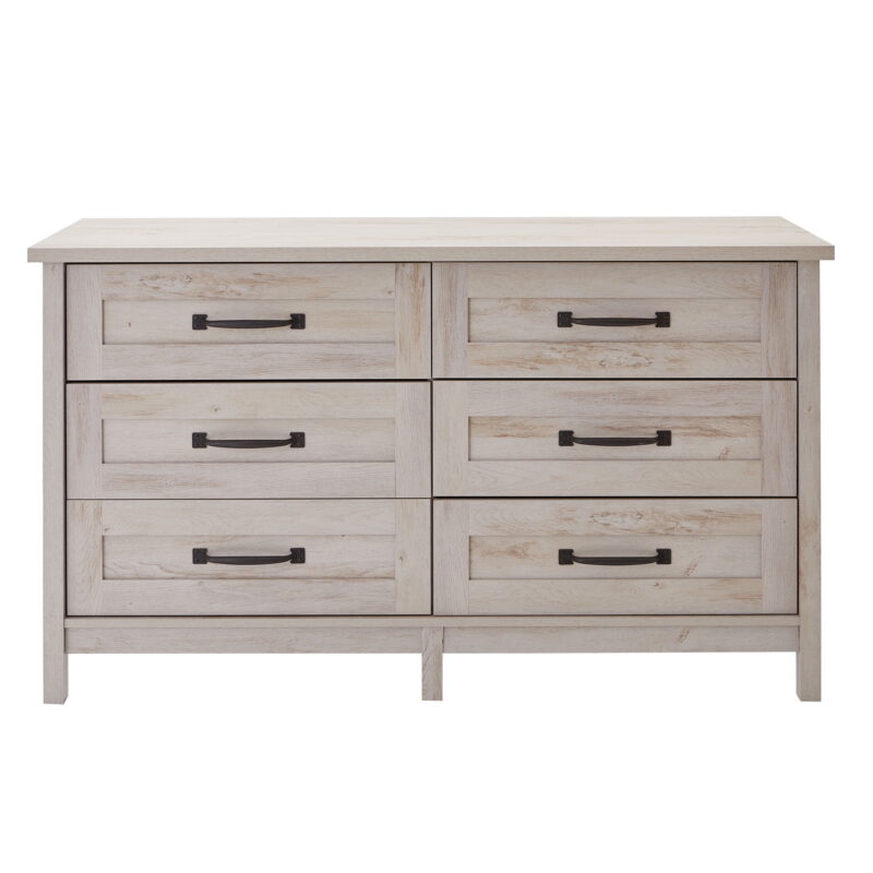 Better Homes & Gardens Modern Farmhouse 6-Drawer Dresser, Rustic White Finish - Image 4