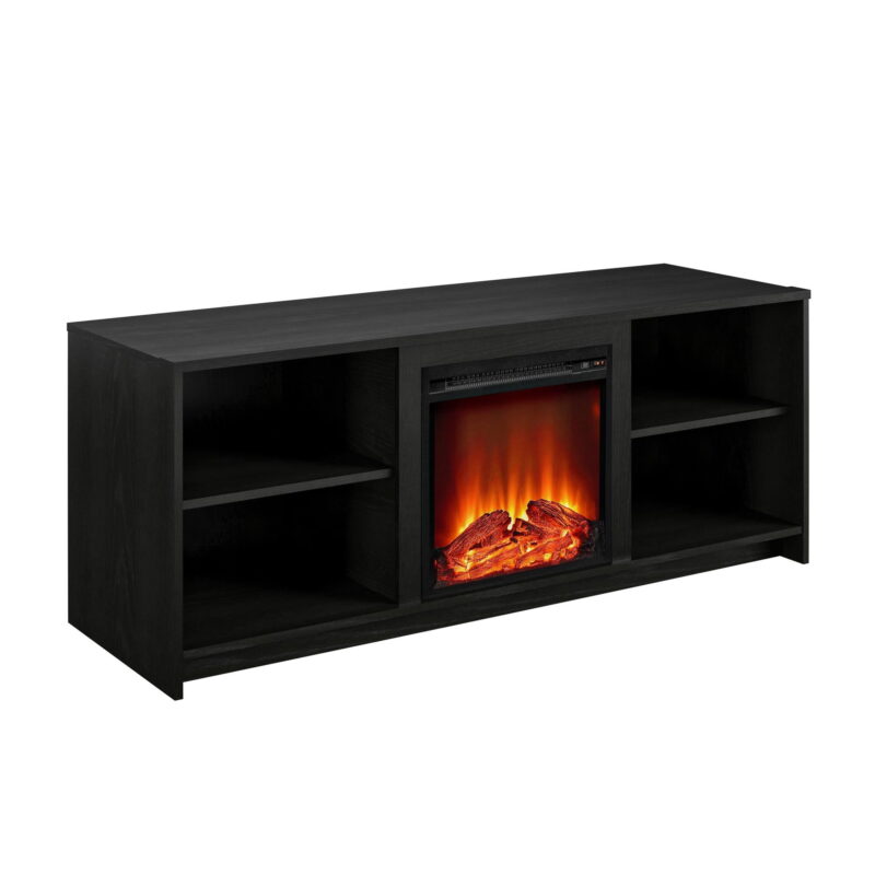 Mainstays Fireplace TV Stand for TVs up to 65", Black Oak - Image 2