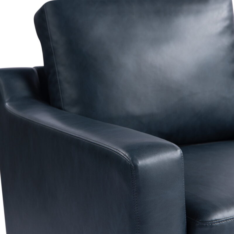 Serta Hemsworth Mid-Century Modern Armchair, Navy Blue Faux Leather - Image 7