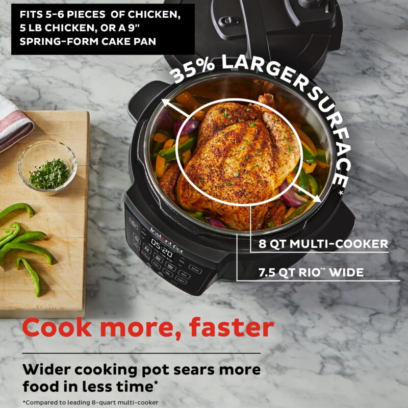 Instant Pot RIO Wide Base 7.5 Qt Large Pressure Cooker with 7-in-1 Multicooker Settings - Image 2