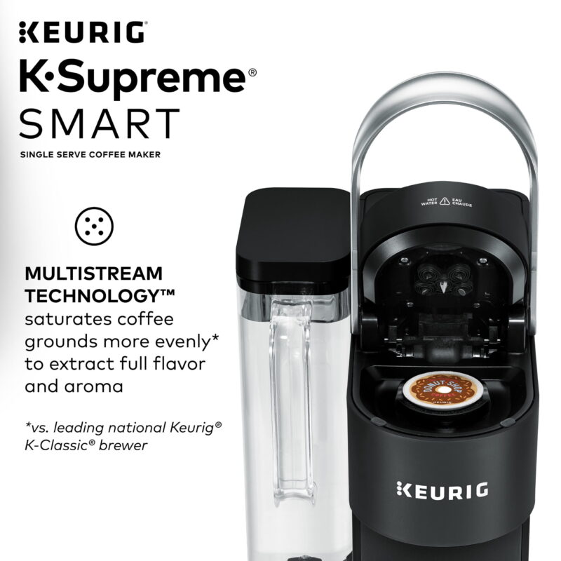 Keurig K-Supreme SMART Coffee Maker, MultiStream Technology, Brews 6-12oz Cup Sizes, Black - Image 3