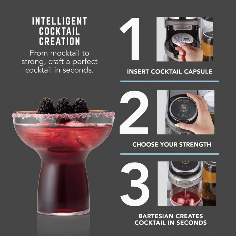 Bartesian Duet Cocktail Machine, 750 mL Glass Spirit Bottles, with LCD Display with Intuitive Controls - Image 4