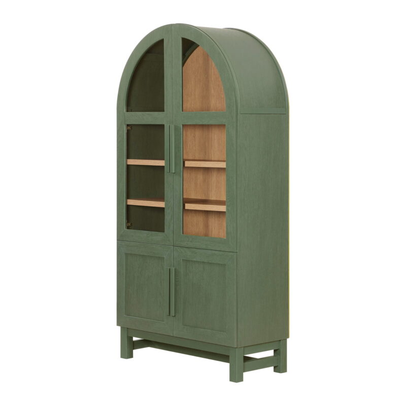 Better Homes & Gardens Juliet Kitchen Rounded Arch Cabinet, Deep Green Finish - Image 3
