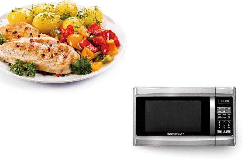 Emerson 1.3 Cu Ft 1000 Watt, Touch Control Microwave Oven, Stainless Steel/Black, MW1338SB - Image 5