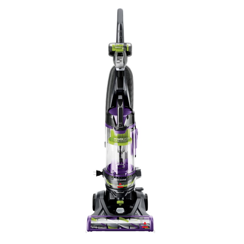 BISSELL Upright Vacuum, Power Lifter Pet Rewind, Pet Friendly, Bagless, Cord Rewind, Swivel Steering, Pet Hair Eraser Tool, Pet Crevice Tool, and Pet Turbo Eraser Tool, 2259, Purple & Green - Image 2