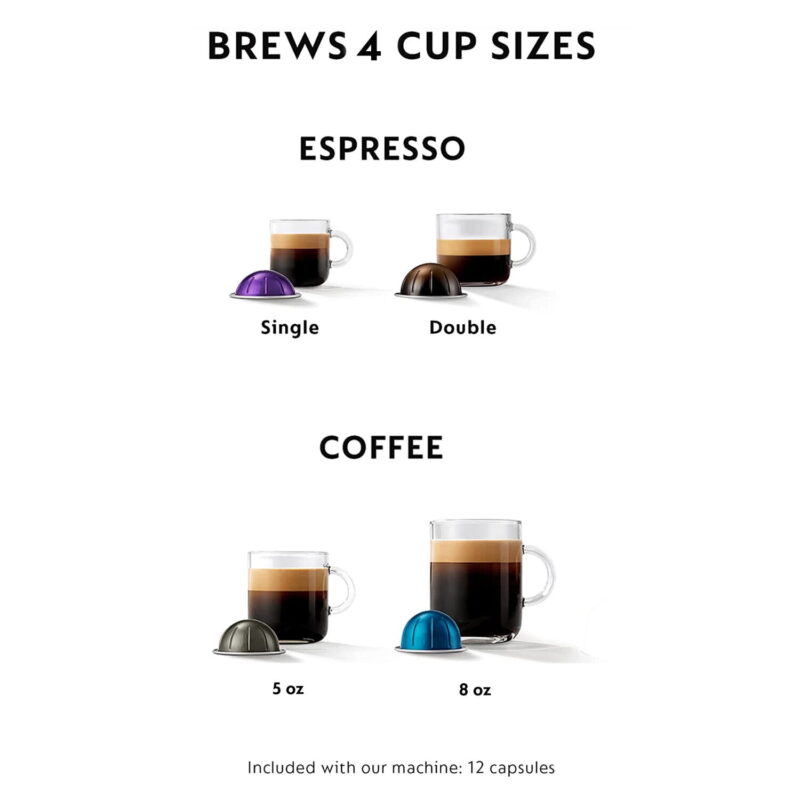 Breville Nespresso New VertuoPlus Deluxe Coffee and Espresso Single-Serve Machine in Piano Black - Image 6