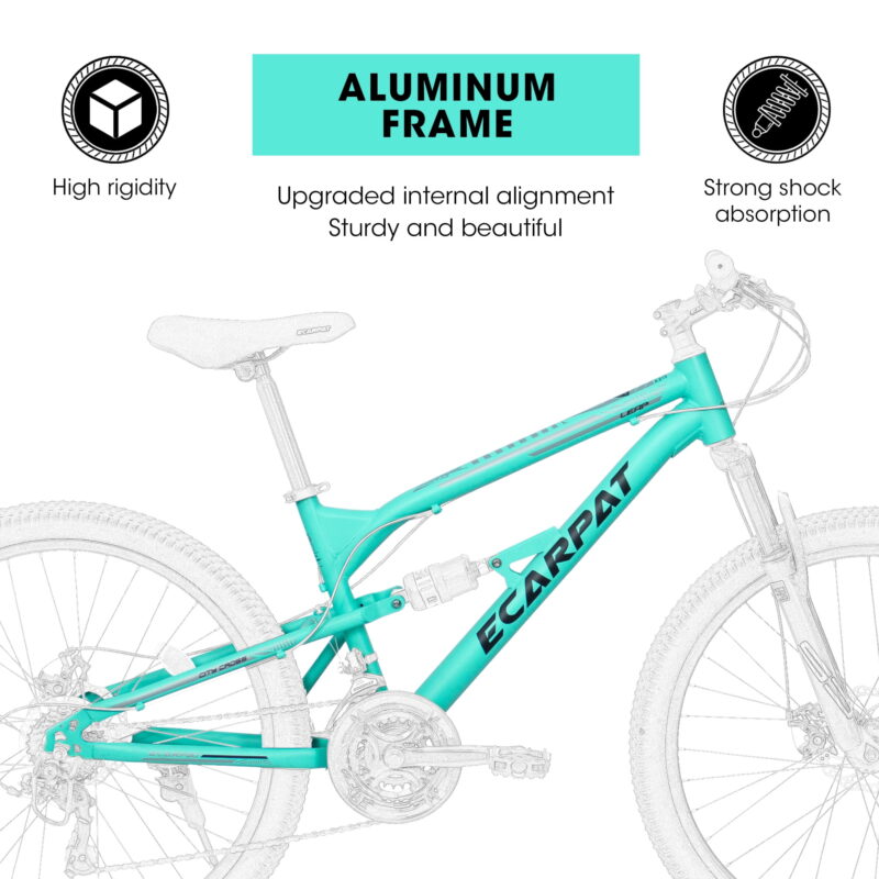Aukfa 26 Inch Mountain Bike, 21-Speed Steel Frame Bicycle with Disc Brakes for Men Women, Blue - Image 6
