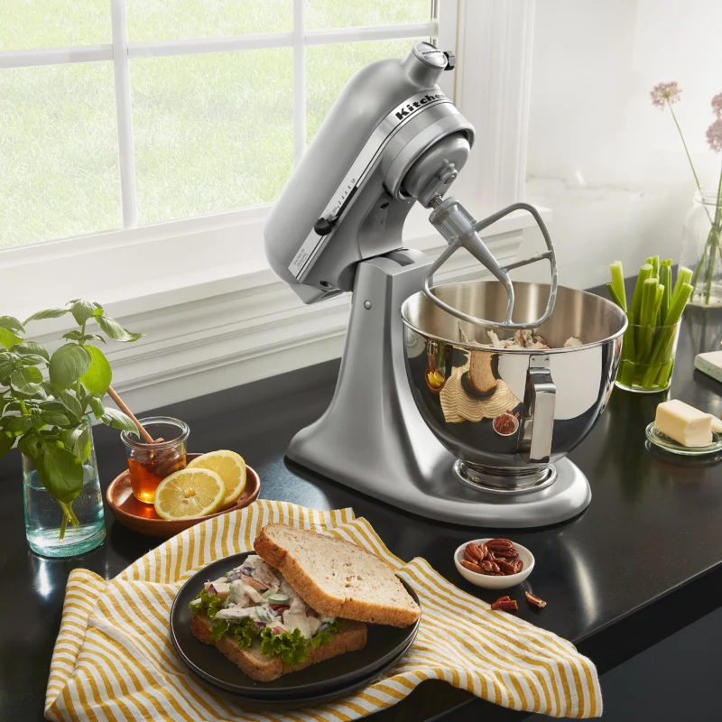 KitchenAid Deluxe 4.5 Stand Mixer, Contour Silver - Image 3
