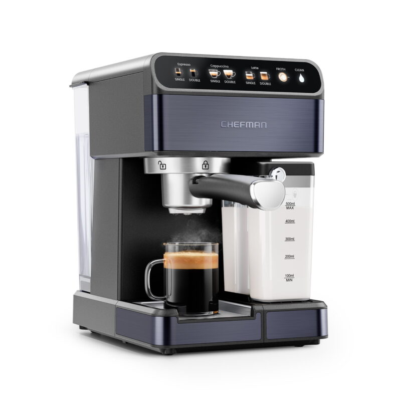 Chefman 20-Bar, 2-Cup Black Stainless Espresso Machine - Image 2