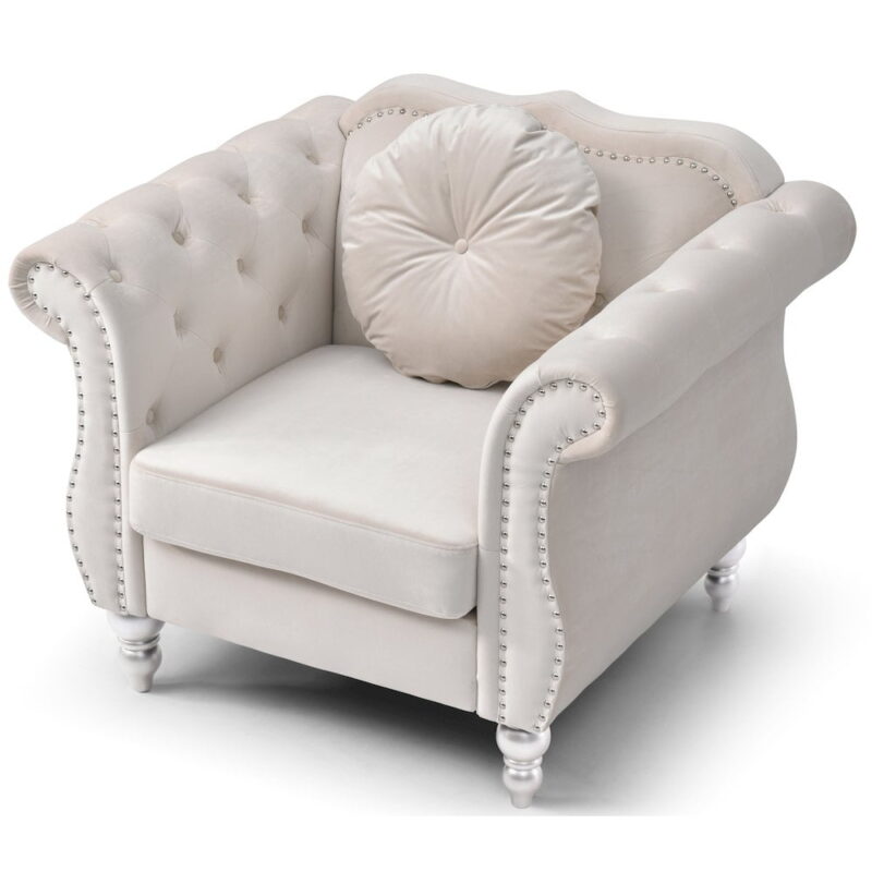 Glory Furniture Hollywood Accent Chair in Ivory Color - Image 2