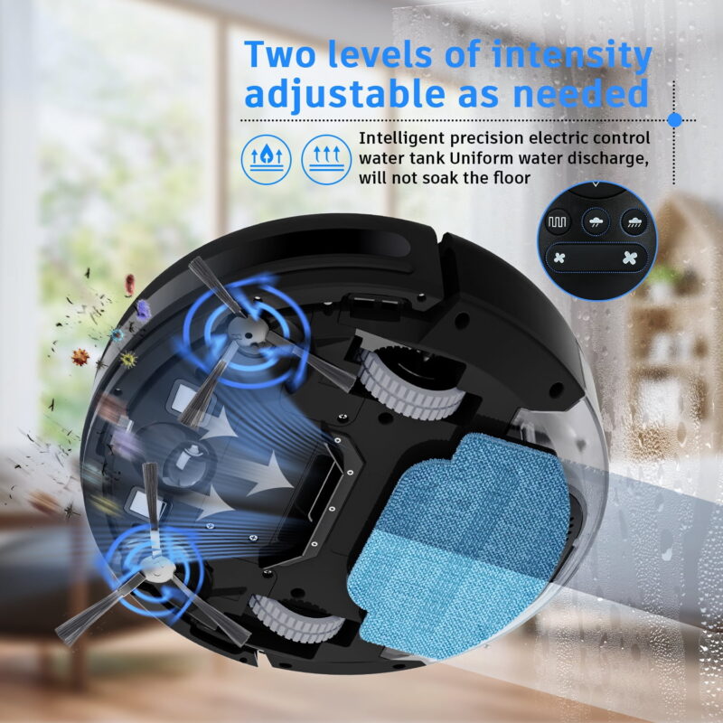 ONSON Robot Vacuum Cleaner, 2 in 1 Mop Combo for Pet Hair, Hard Floor - Image 2
